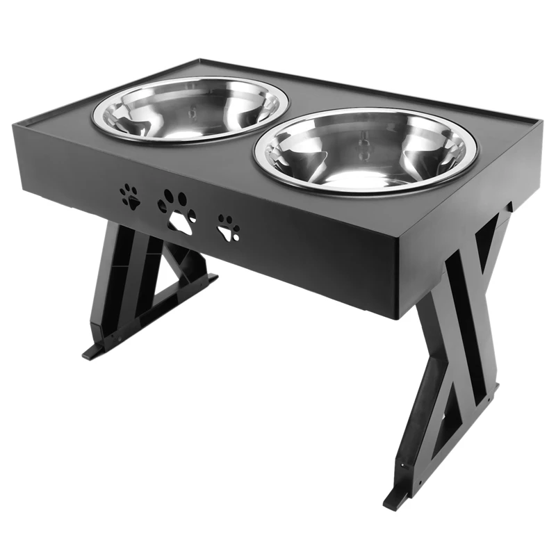 

Dogs Double Non-Slip Bowl Adjustable Heights Pet Cat Food Feeding Dish Bowls Small Medium Big Dogs Water Feeder