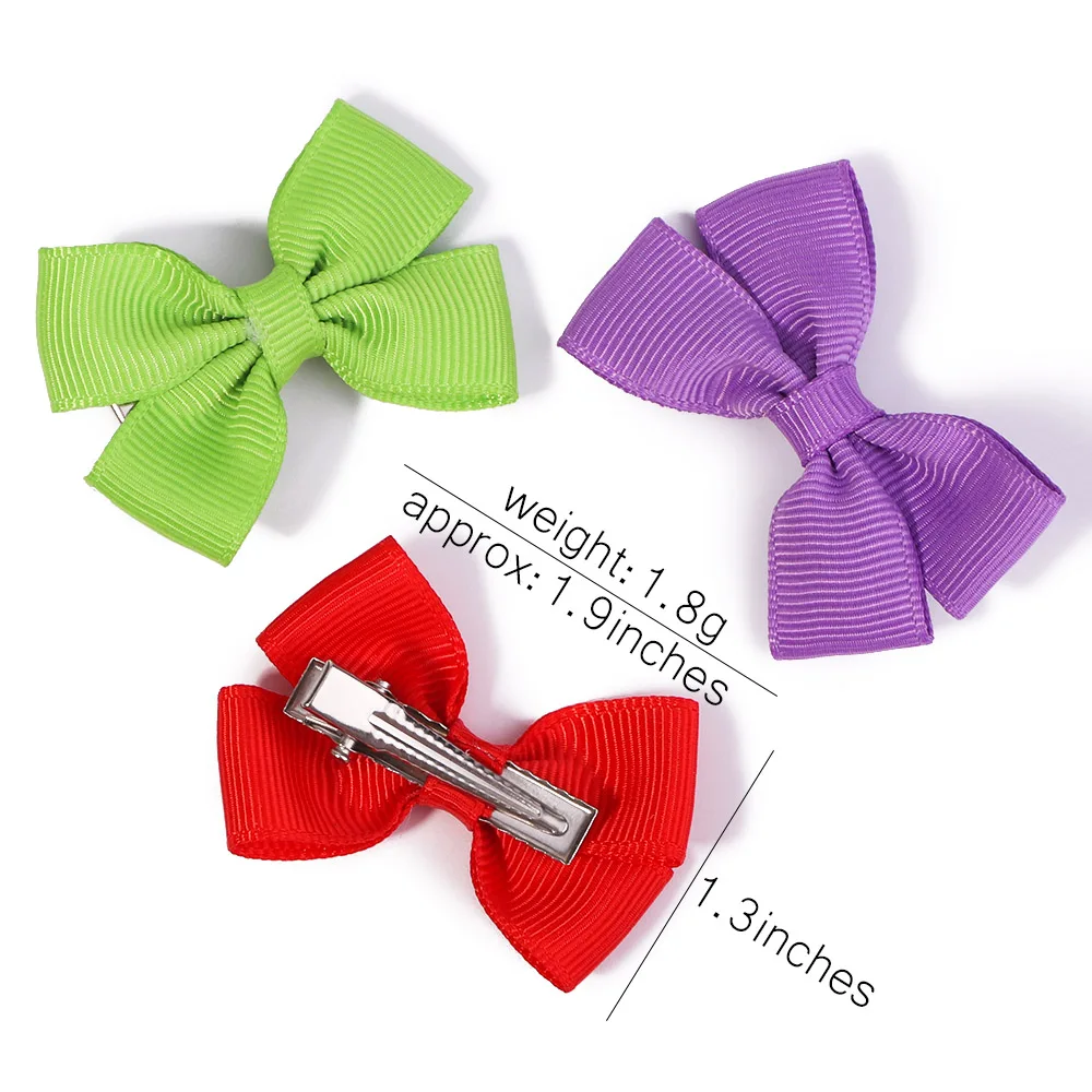 10Pcs/Set Solid Color Hairpins for Kids Grosgrain Ribbon Bows Hair Clips Boutique Handmade Headwear Girls Baby Hair Accessories images - 6