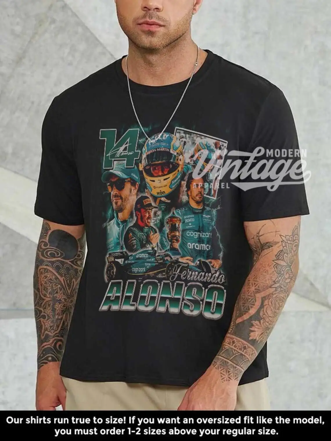 Классическая рубашка с графическим принтом Фернандо элонсо Ретро (1)