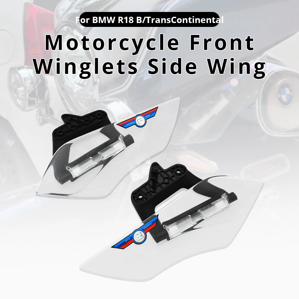 

Motorcycle Front Air Deflector Side Wing Aero Winglets Windshield Fairing For BMW R18B R18 Bagger TransContinental 2022 2023