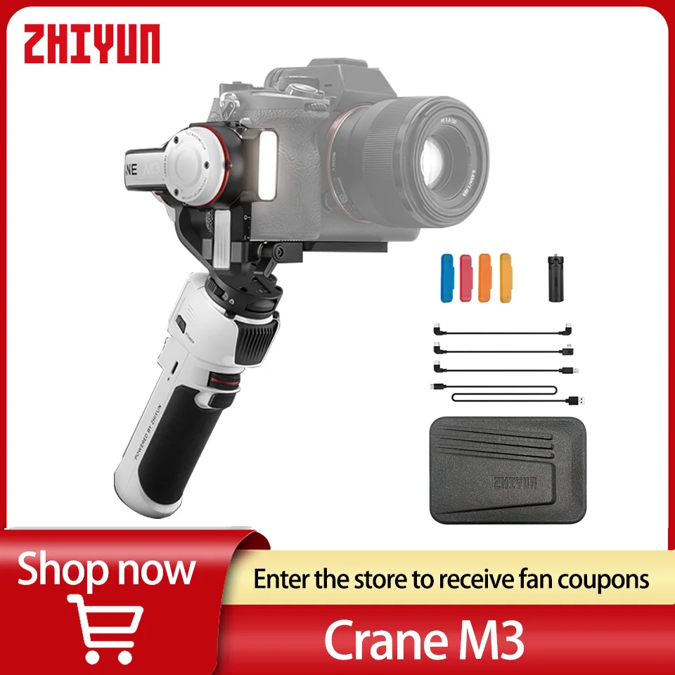 

ZHIYUN Crane M3 Gimbal for Mirrorless Cameras Compatible with Sony A7 Canon M50 Nikon Z50 Fuji X-A7