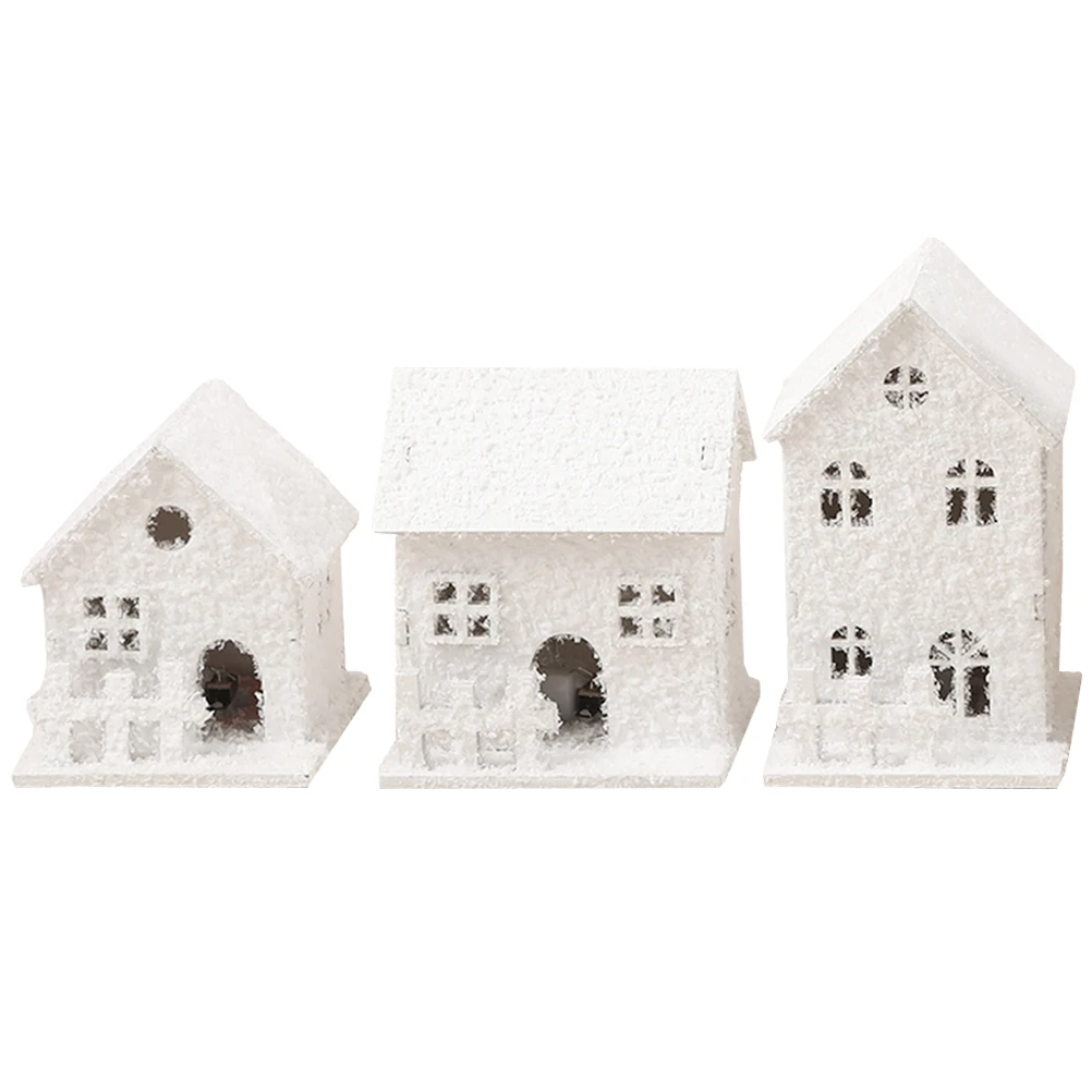 

Рождественские светящиеся домики из дерева 3 шт.