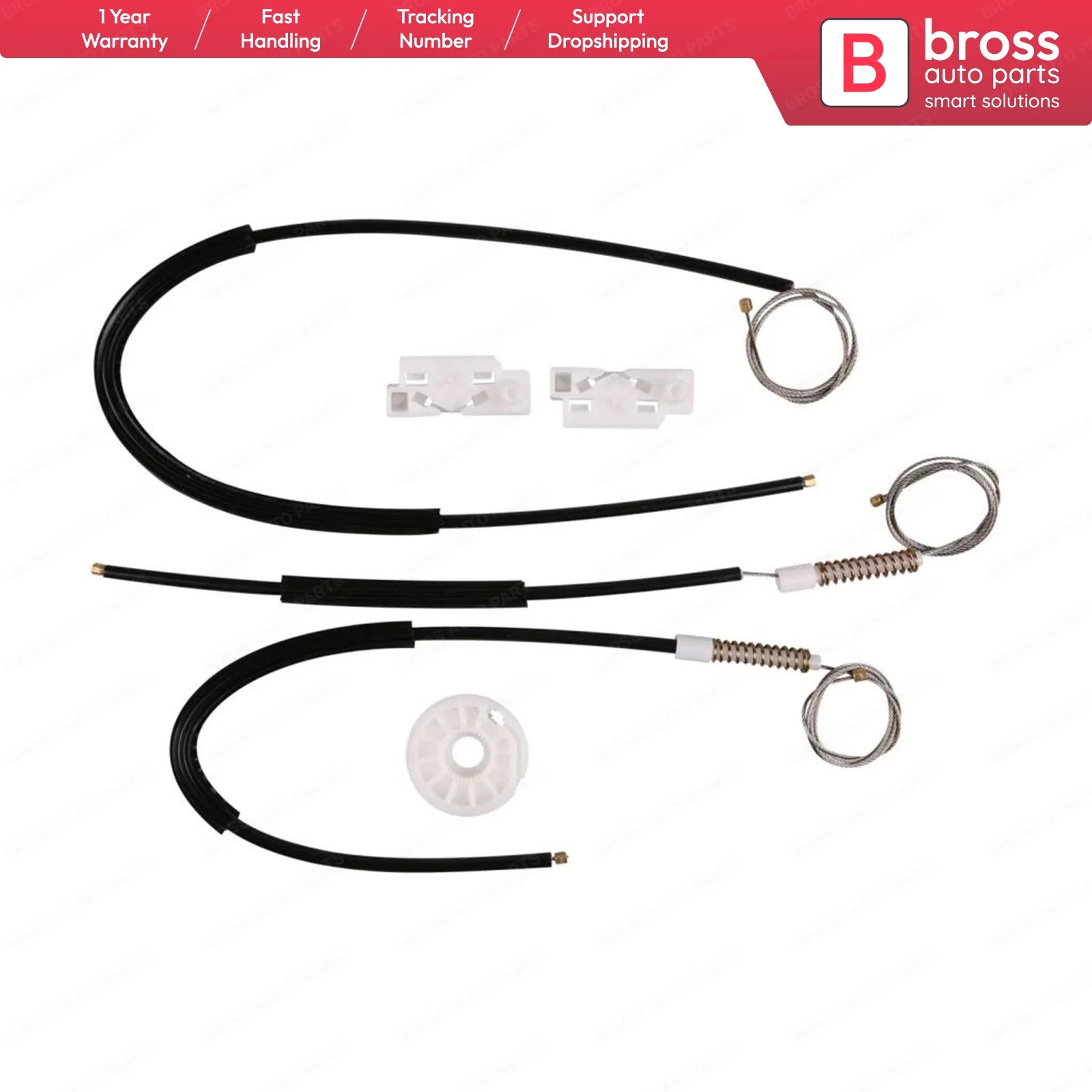 

Bross Auto Parts BWR645 Electrical Power Window Regulator Repair Kit Front Right Door for Peugeot 307 4/5 Door 2000-2009