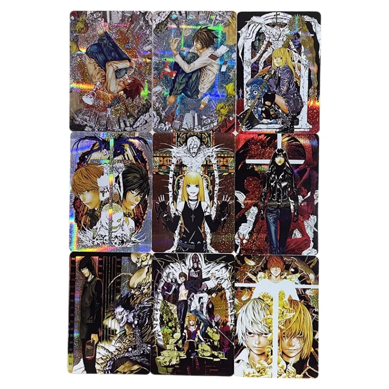 9pcs/set DEATH NOTE Yagami Light MisaMisa Ryuk Rem Flash Card Animation Characters Classics Anime Collection Cards Toy Gifts