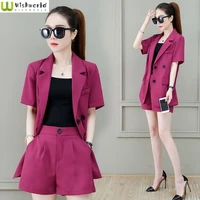 2022 spring and summer korean new shorts casual fashion casual age reduction two piece elegant womens suit