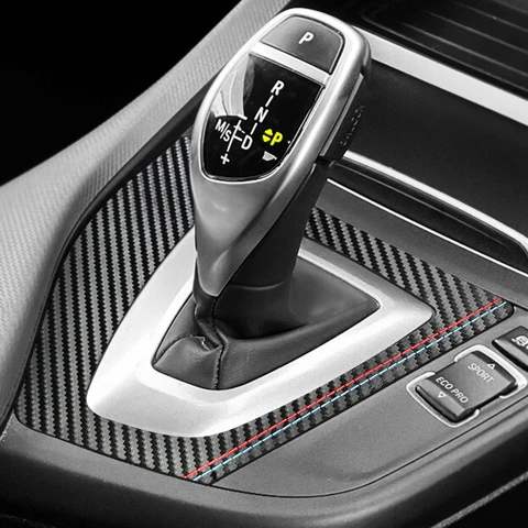 Автомобильная наклейка на панель переключения передач из алькантары для BMW F20 F21 серии 1 2012-2019, аксессуар для внутренней тюнинга из углеродного волокна