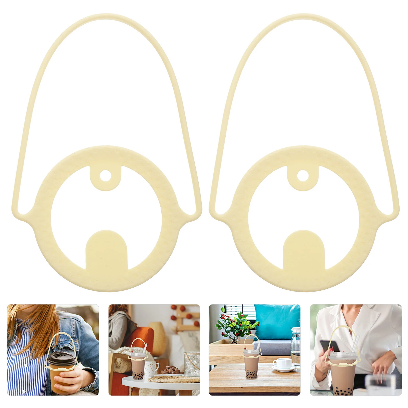 

2 Pcs Portable Cup Cover Kettle Travel Supply Drink Carrier Outdoor Sleeves Silica Gel Coffee Baby Milk Tea Shop