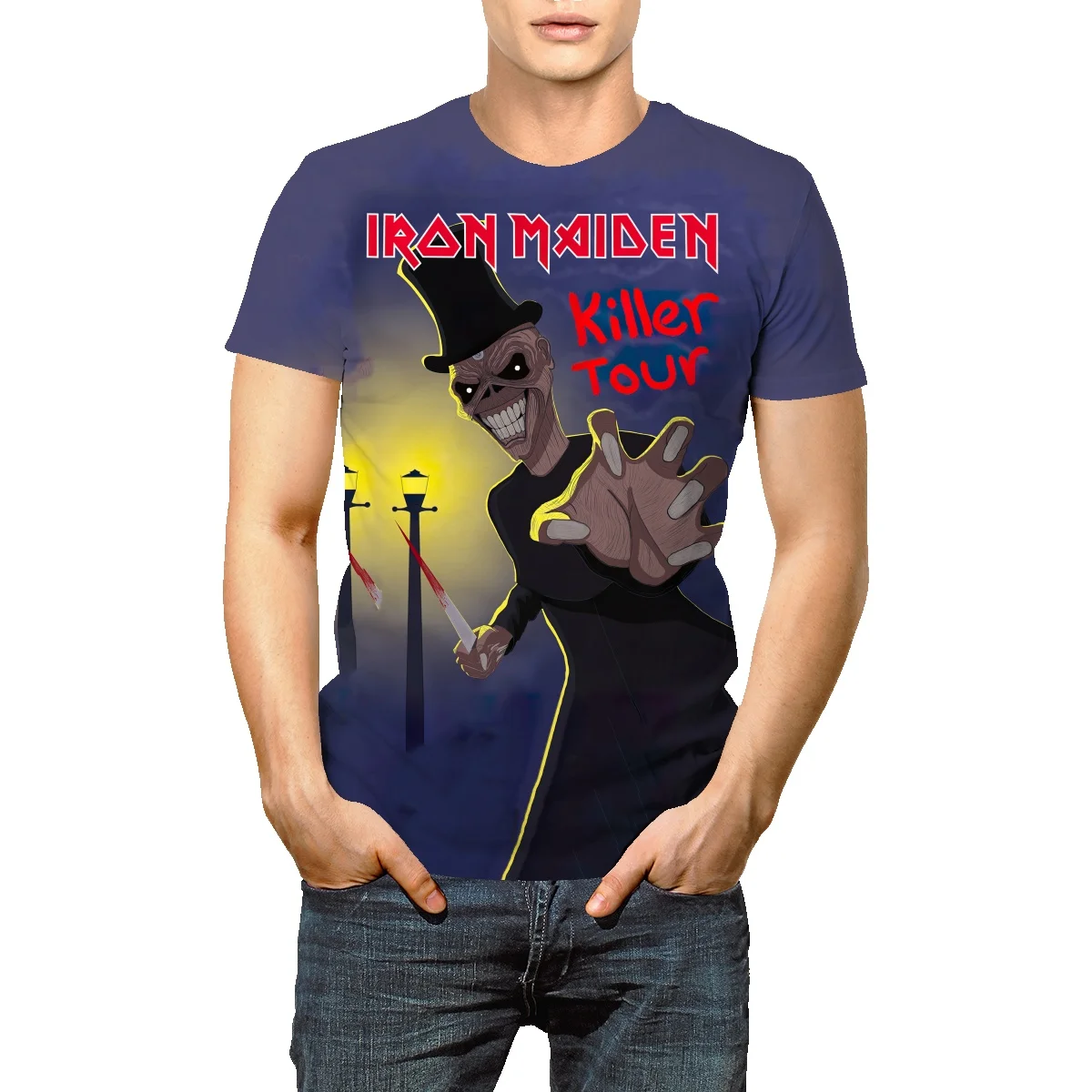 

Мужская футболка с коротким рукавом Iron Maiden, свободная футболка с круглым вырезом и принтом рок-группы, лето 2022