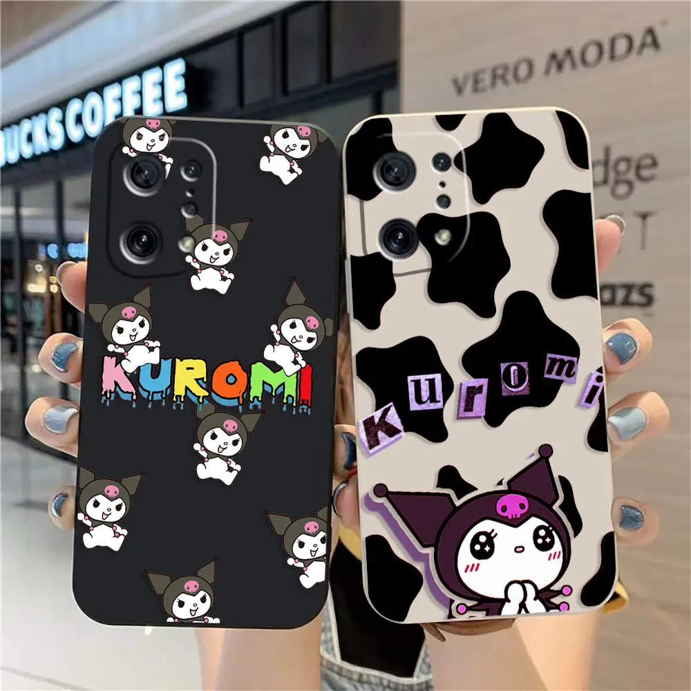 

Case For OPPO FIND X6 X3 REALME X7 X50 RENO 2 4Z 4 6 Lite 5Z 5F 4G 5G PRO Liquid Silicone Case Cute Kuromi Art