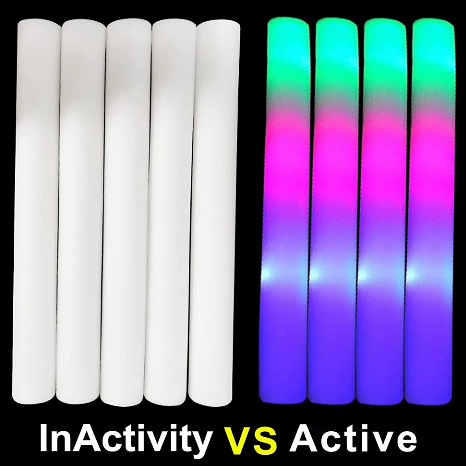 

10/15pcs Foam Glow Sticks Wedding Glow Stick Carnival Concert Party Camp Colorful Foam Sticks With 3 Kinds Of Color
