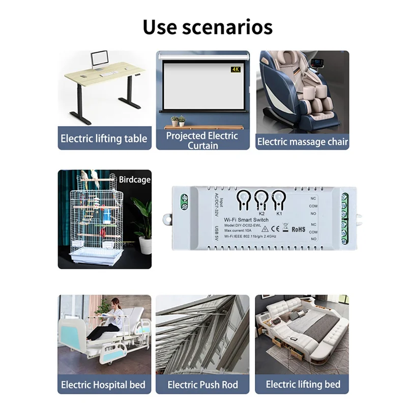 2CH Wi-Fi умный переключатель DIY приложение 85-265 В USB 5 2 4G модуль домашней
