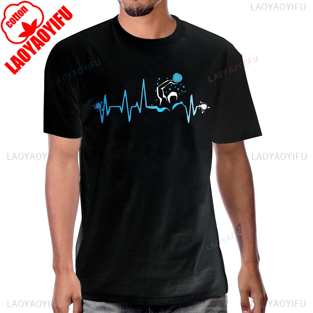 Фото Водная футболка-поло Player Heart Beat с графическим принтом и коротким рукавом, повседневная модная мужская футболка в стиле Харадзюку в стиле хип-хоп, хлопковые женские футболки №2