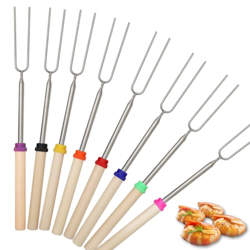 Палочка для обжарки зефира телескопическая вилка Smores длинный шампур из