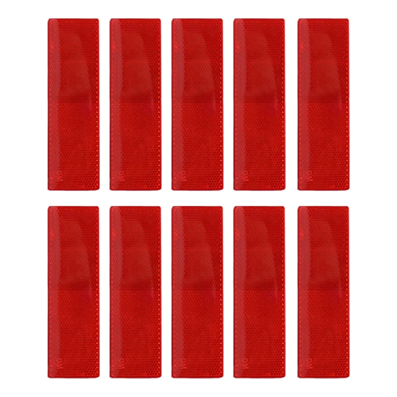 1-20 шт., клейкая прямоугольная пластиковая отражатель для грузовика, светоотражающая предупреждающая пластина для мотоцикла, наклейки, знак безопасности, красные, белые наклейки