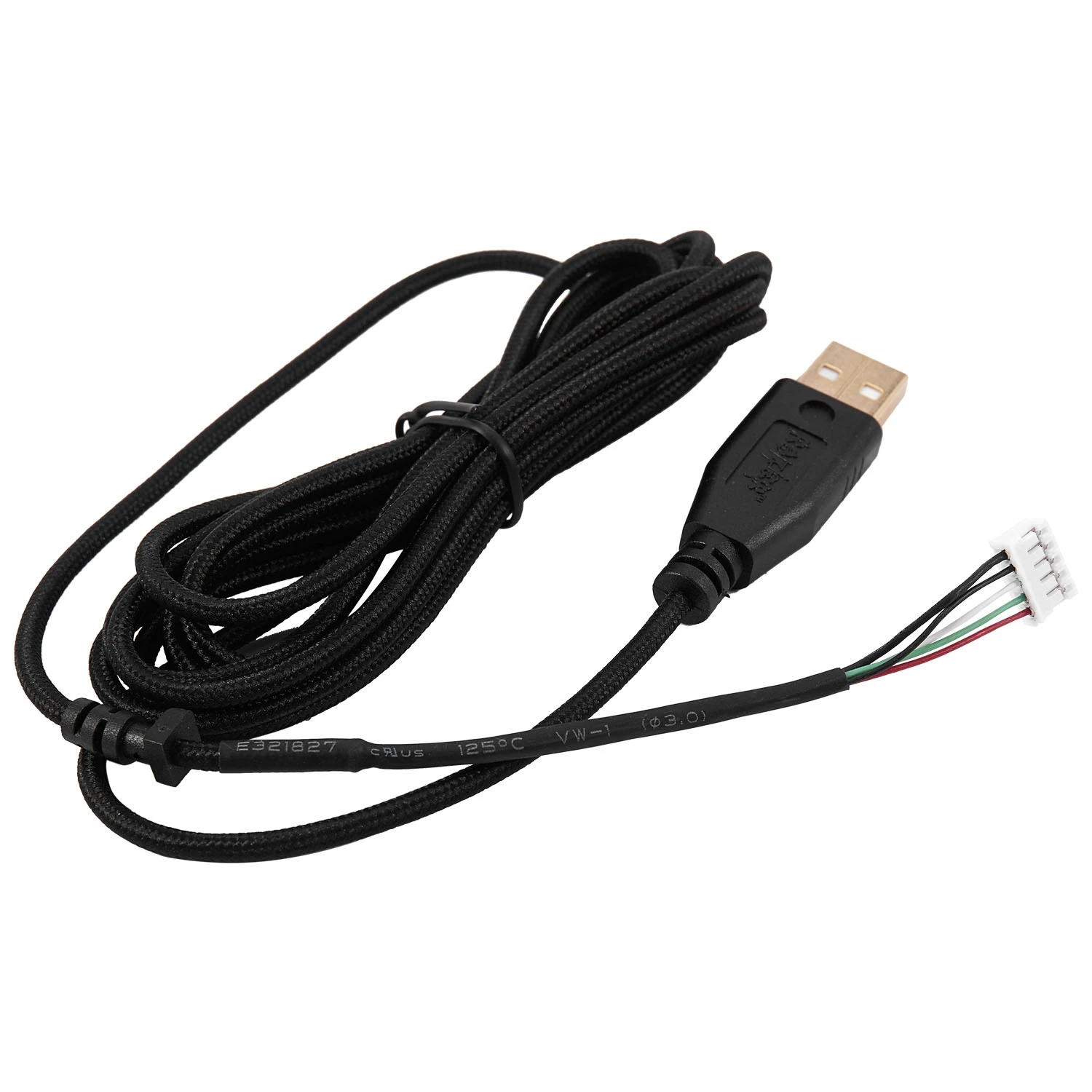 Фото A65I USB-кабель для мышей для Razer Deathadder 2013, прибл. 2,1 м, 5-проводная, 5-контактная сменная игровая мышь с черным золотом №4