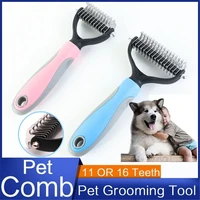 pets fur knot cutter dog grooming shedding tools pet cat hair removal comb brush double sided pet products suppliers