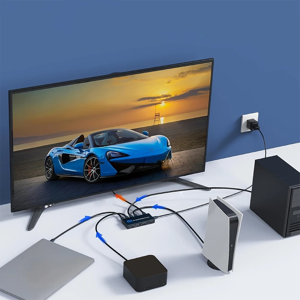 Фото 4K HDMI-совместимый мультивевный коммутатор 4X1 HDR HD-переключатель Дистанционный мульти-перерыв сплиттер экрана для PS4/ПК/DVD/камеры безопасности №2