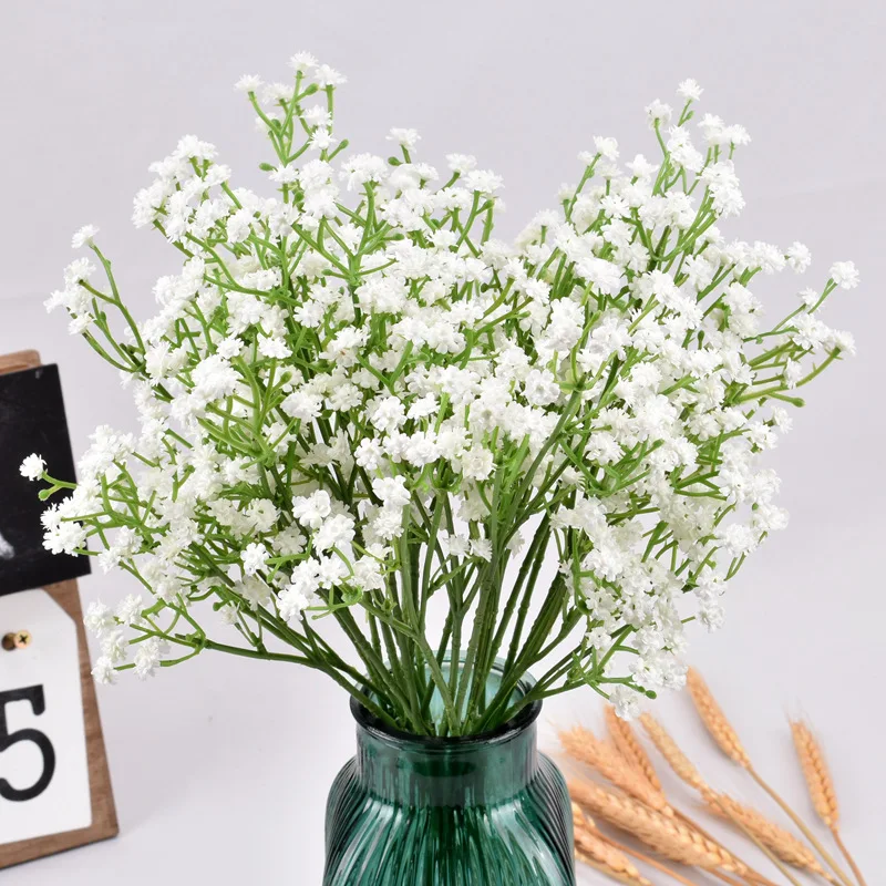 

Creative Simulation Flower Starry Wedding Decoration Hand Bouquet Soft Rubber Hand Feeling Three-Fork Plastic Artificial Flower