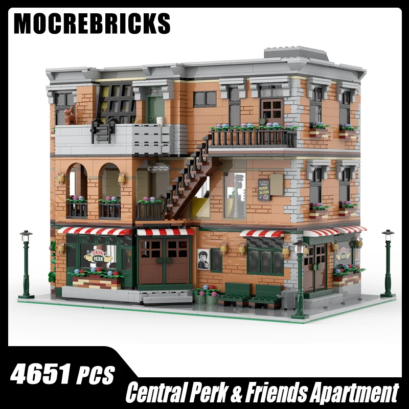 

MOC City Building Series Central Perk & Friends Apartment Street View Model DIY Bricks Building Blocks Toys Kit Children's Gifts