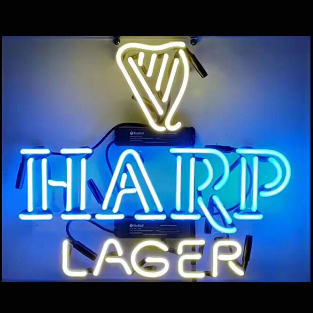 

HARP Lager Neon Sign Light Custom Handmade Real Glass Tube Drink Beer Bar Party Store Advertise Wall Decor Display Lamp 19"X15"