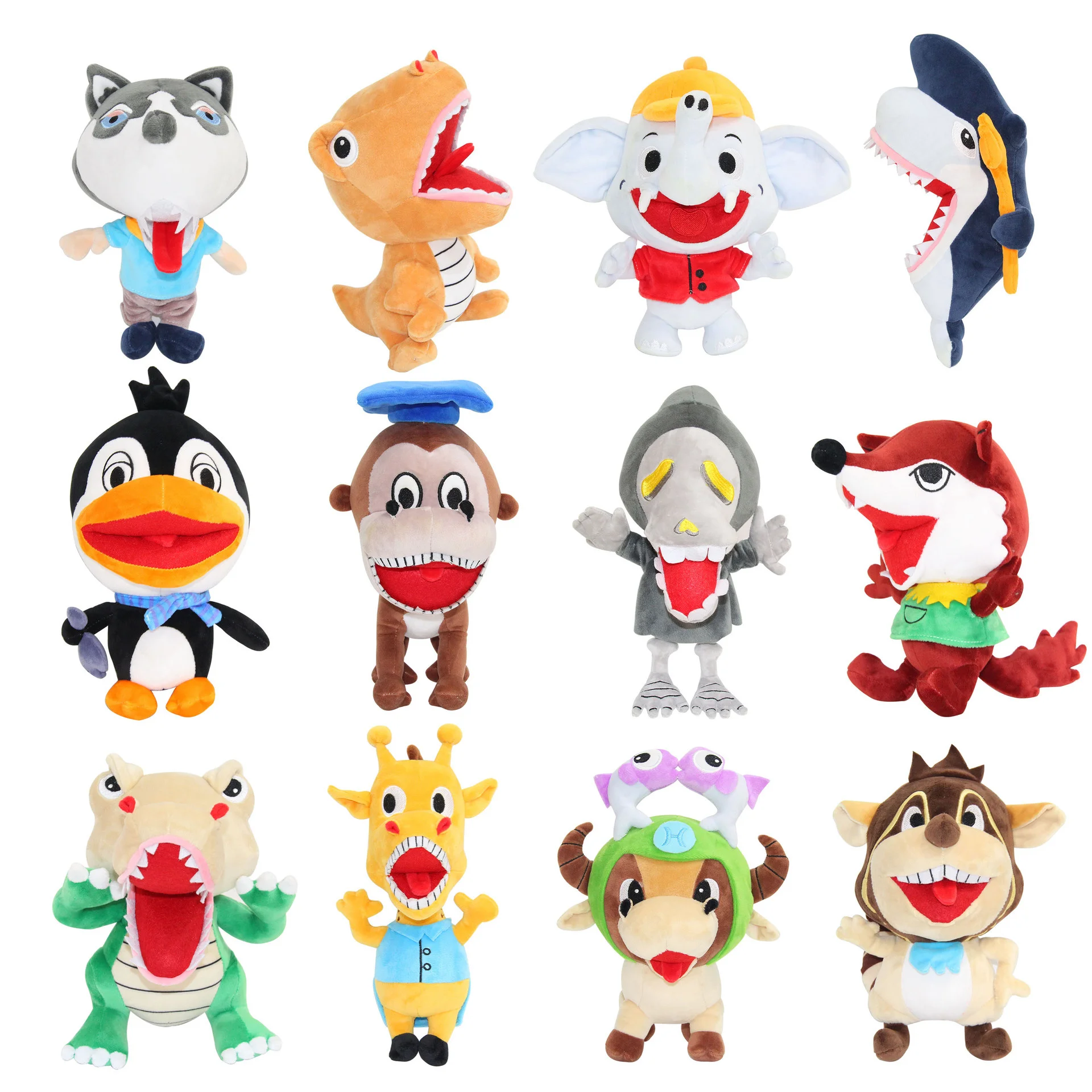 

12 видов стилей Series анимационная кукла Пингвин слон лиса енот динозавр Хаски Мягкое Животное подарок на день рождения для детей плюшевая игр...