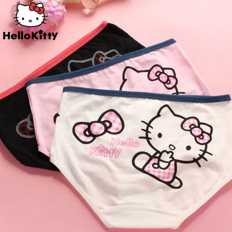 Sanrio Hello Kitty New Underwear Y2k Student Cartoon Cotton Briefs Kawaii Underpants Girls Soft Breatheable Panties 5 Pieces Set