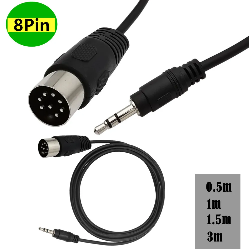 

Din 8 Pin to DC3.5mm Cable 8Pin Din Male Plug to 3.5mm Male Audio Adapter Cable for Musical instrument audio equipment