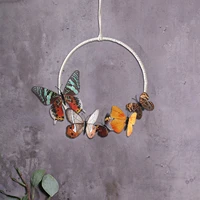 nordic style simulation butterfly wall hangings ornaments wind chimes handmade art decor weaving tapestry home decorations