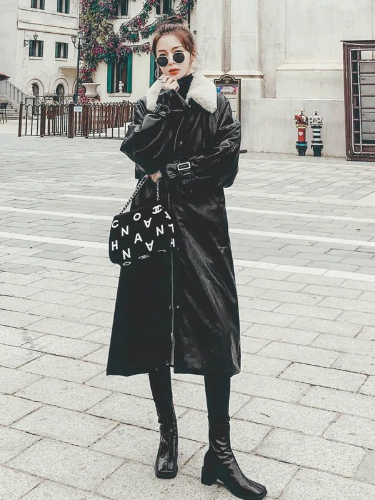 PU Leather Style Overcomes Women's 2022 Winter Design Sense, Small and High class Sense, Popular Popular Style Down Cotton Coat enlarge