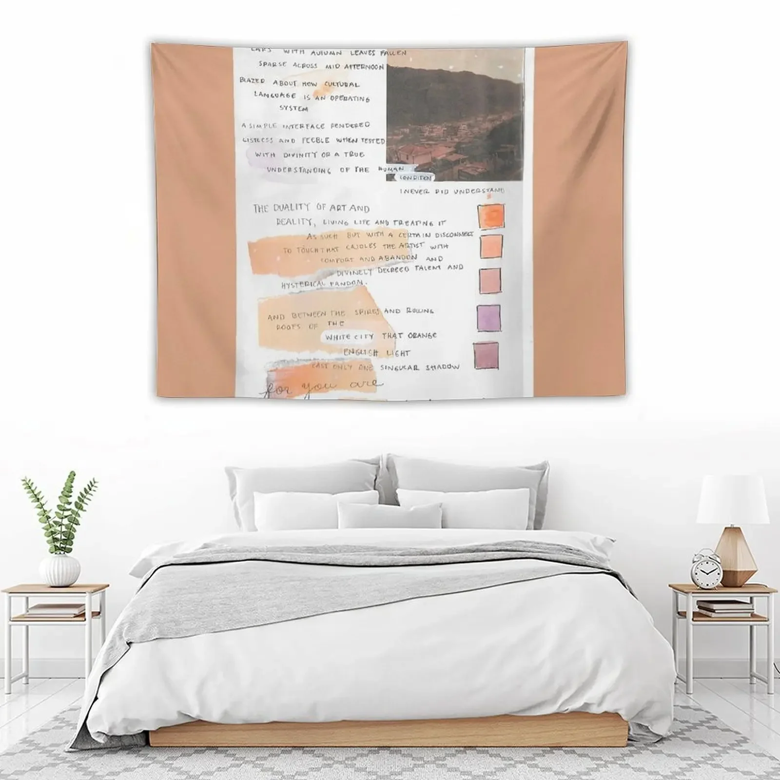 1975 оранжевый гобелен с поэмой любящего человека украшения для комнаты