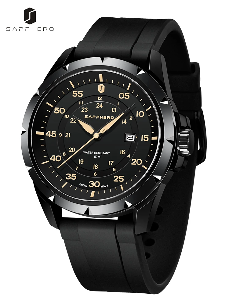 SAPPHERO Мужские часы модные аксессуары водонепроницаемые японские 50 м из