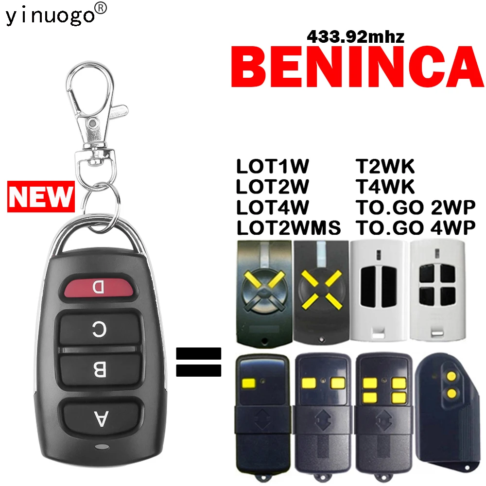 

BENINCA T2WK T4WK LOT1W LOT2W LOT4W LOT2WMS Открыватель управления гаражной дверью для GO 2WP 4WP дистанционное управление гаражной дверью 433,92 МГц