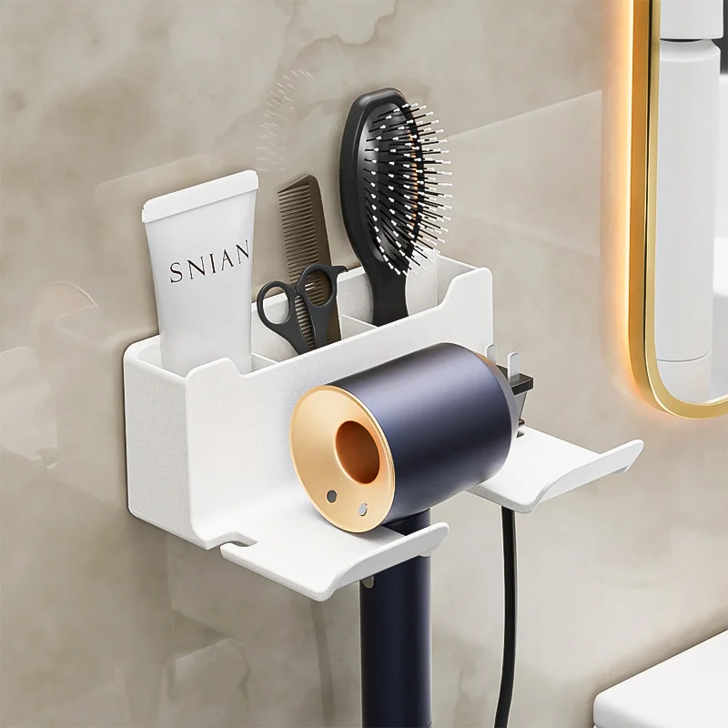 

Wall Mounted Hair Dryer Holder Bathroom Wall Organizer Storage Holder Home Hair Brush Storage Bracket Hair Dryer Rack Wall Shelf