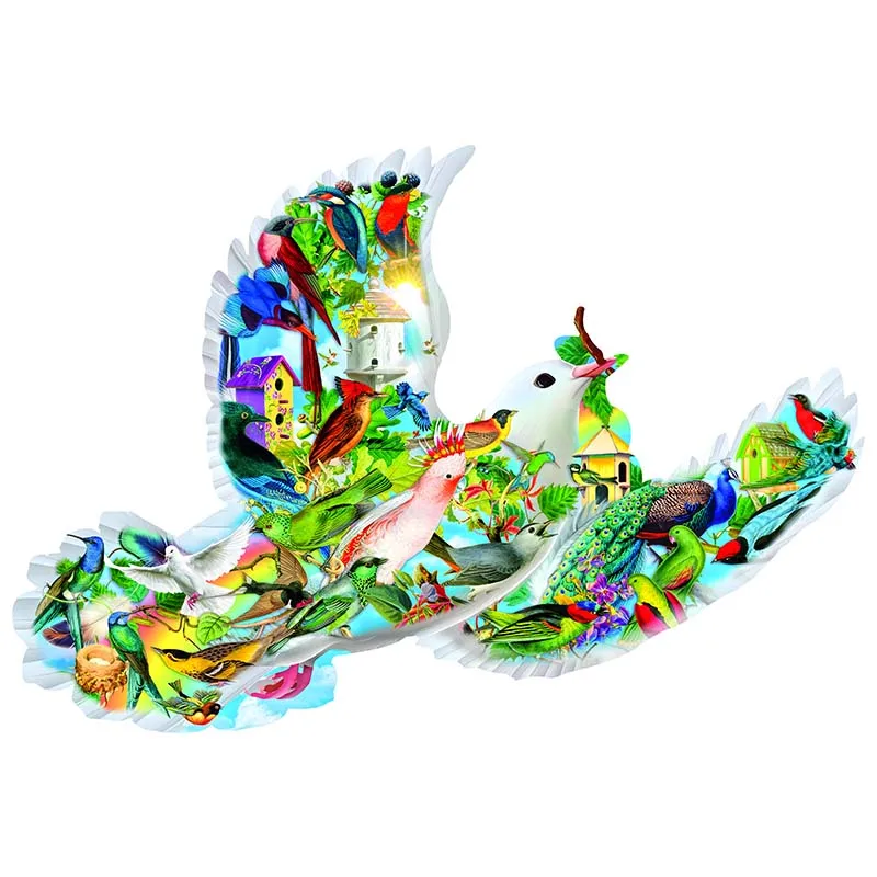 

Adults Animal Wooden Puzzle White Pigeon Paradise Wooden Jigsaw Puzzle Wood Jigsaw Puzzle Educational Toys For Kids Adults