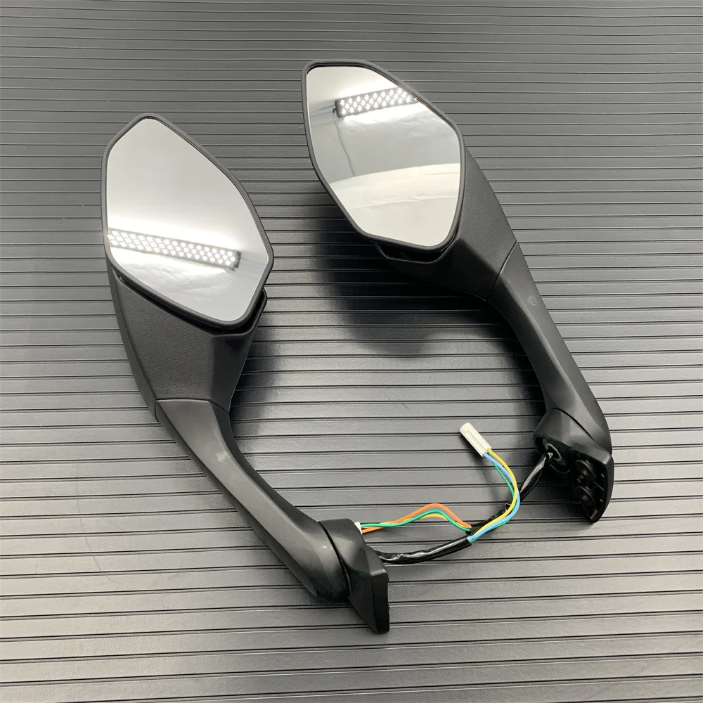 Черное зеркало заднего вида для мотоцикла светодиодный указатель поворота чехол