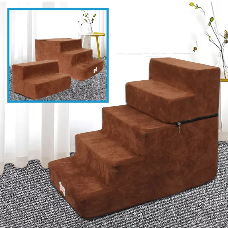 

NEW2023 Dog Stairs 2/3 Steps Pet Stairs Dog House Detachable for Small Dog Cat Pet Ramp Ladder Anti-slip Removable Dogs Bed Stai
