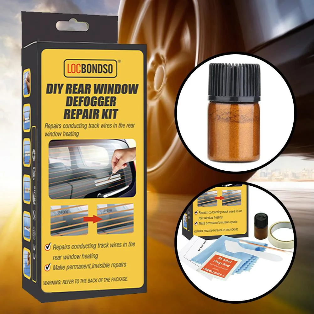 

Car Rear Window Defogger Repair Kit DIY Quick Repair Defroster Scratched BrokenHeater Grid Lines Auto Care Tool