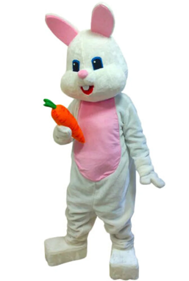 

Halloween Easter Bunny Mascot Costume White Rabbit Party Cosplay Fancy Dress Adult Size Advertising Outfit Carnival Parade Suits