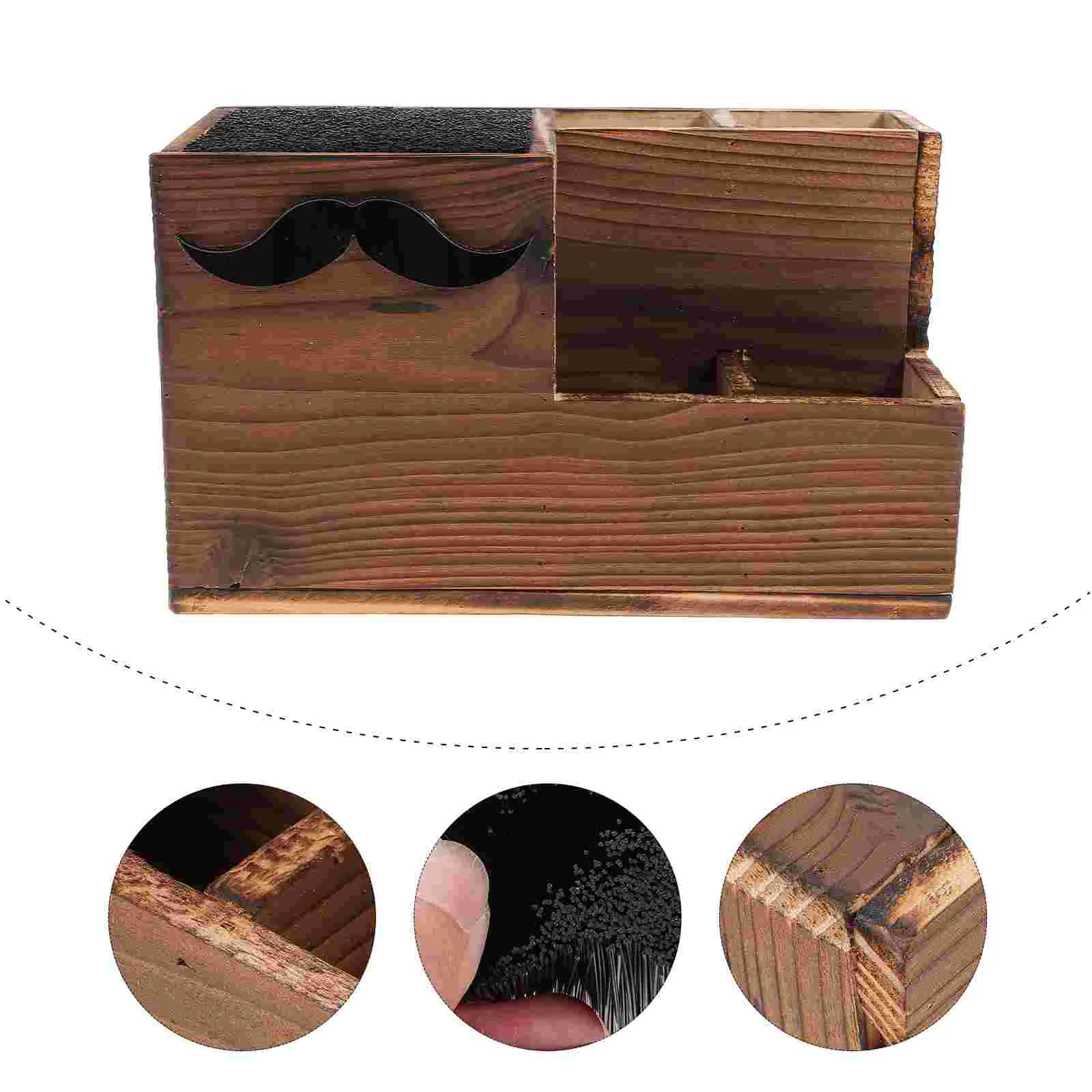 

Multifunctional Scissors Stand Hair Teasing Comb Rack Salon Supplies Accessories Hairstyling Barbershop Storage Case Wooden