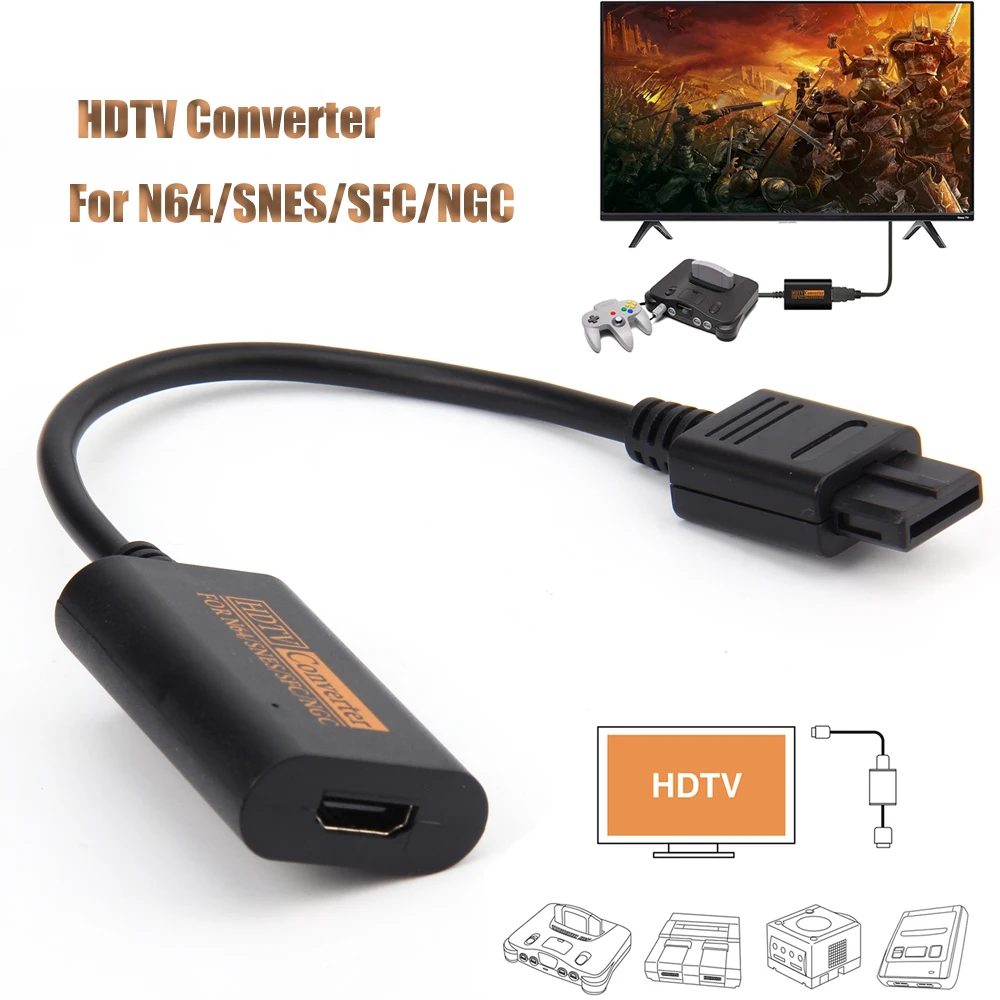 N64 to HDMI Converter HDTV HDMI Cable Adapter for Nintend 64 Gamecube SNES NGC Plug And Play Full Digital 720P No External Power
