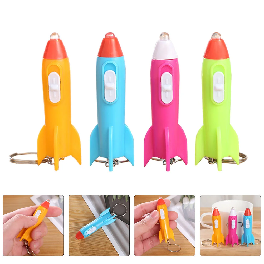 

12 Pcs Key Chain Bag Hanging Ornament Pendant Space Keychain Luminous Ring Plastic Decor Multipurpose Child Rocket raccoon