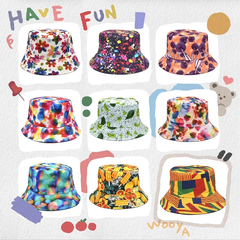 

Панама с принтом в виде грибов для женщин и мужчин, двусторонняя модная шляпа от солнца, в европейском и американском стиле, для улицы, летня...