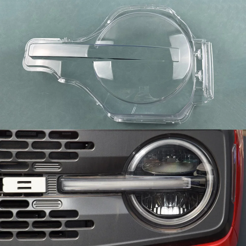 

Для Ford Bronco 2021 2022 2023, автомобильная передняя фара, крышка объектива, прозрачное стекло, абажур, маски в виде ракушки