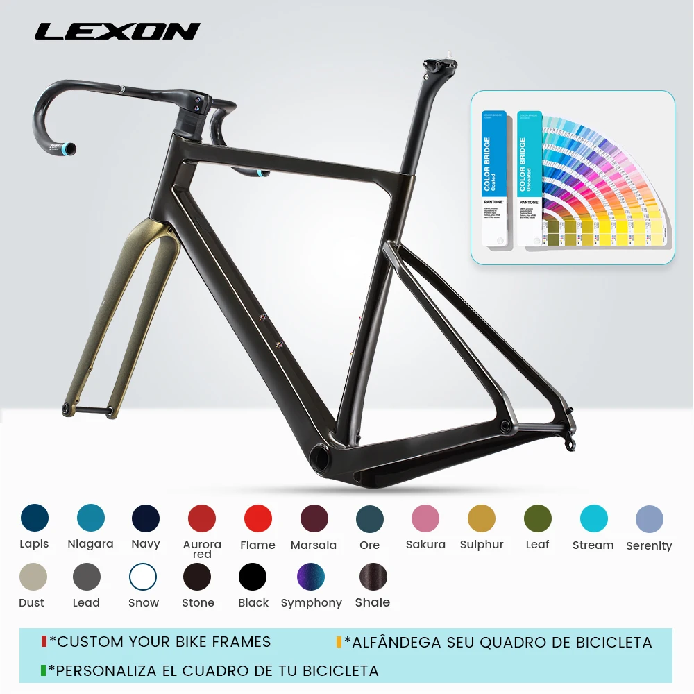 Фото Каркас LEXON GFX для велосипеда, рама из углеродного гравия, дисковый тормоз, внедорожный велосипед, велосипедные рамы №2
