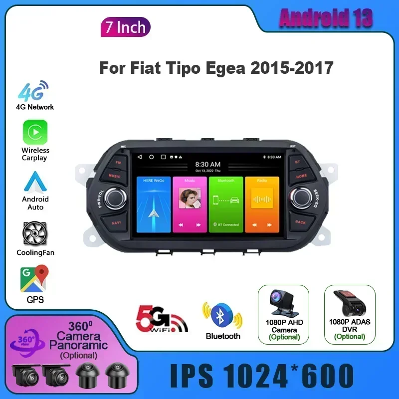 Автомобильный радиоприемник с мультимедийной навигацией для Fiat Tipo Egea 2015-2017