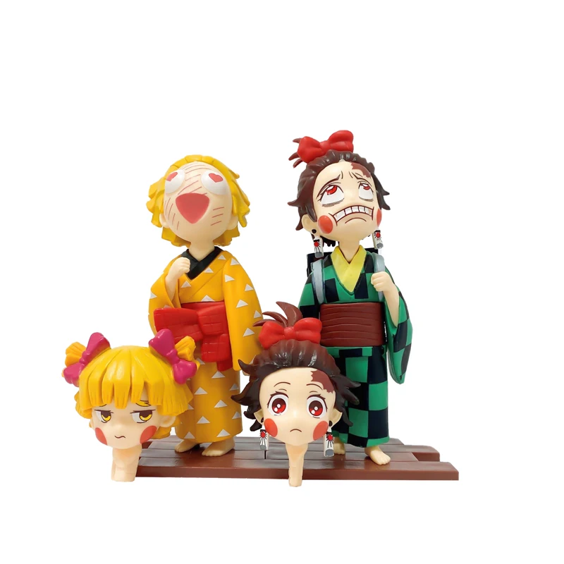 

Anime 11CM Demon Slayer Kimetsu no Yaiba figure Kamado Tanjirou Action Figure Agatsuma Zenitsu Nezuko Warrior PVC Model Toys