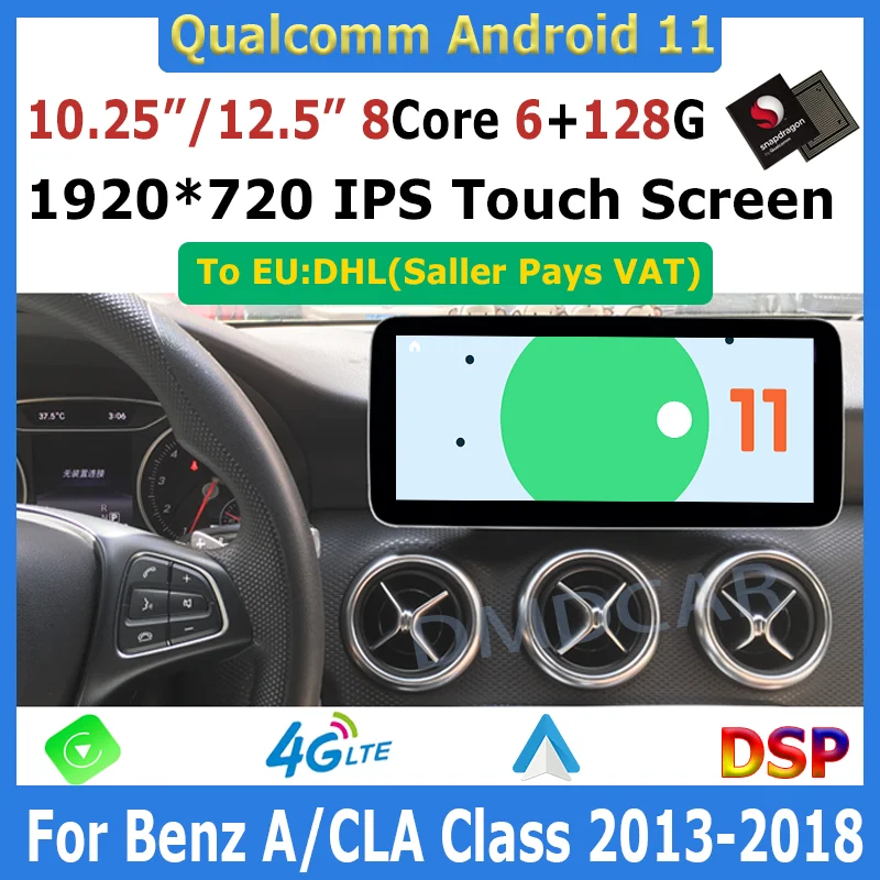 

10.25 /12.5 inch Android 11 Snapdragon Car Multimedia Player GPS Radio for Mercedes Benz A W176 CLA C117 X117 GLA X156 2013-2018