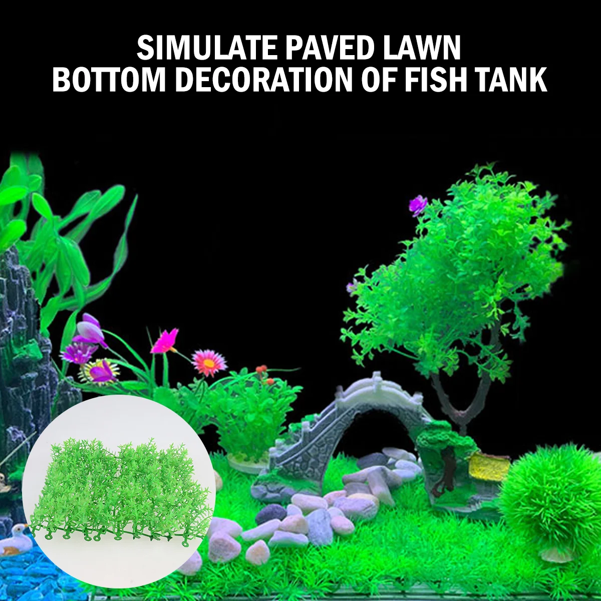 

Aquarium Tank Decorations Artificial Fake Decor Hideout Ornament Reptile House Aquatic Water Mat Underwater Turf Landscape