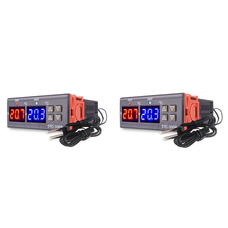 

Dual Digital Temperature Controller Two Relay Output Thermoregulator Thermostat Heater Cooler Dual Probe