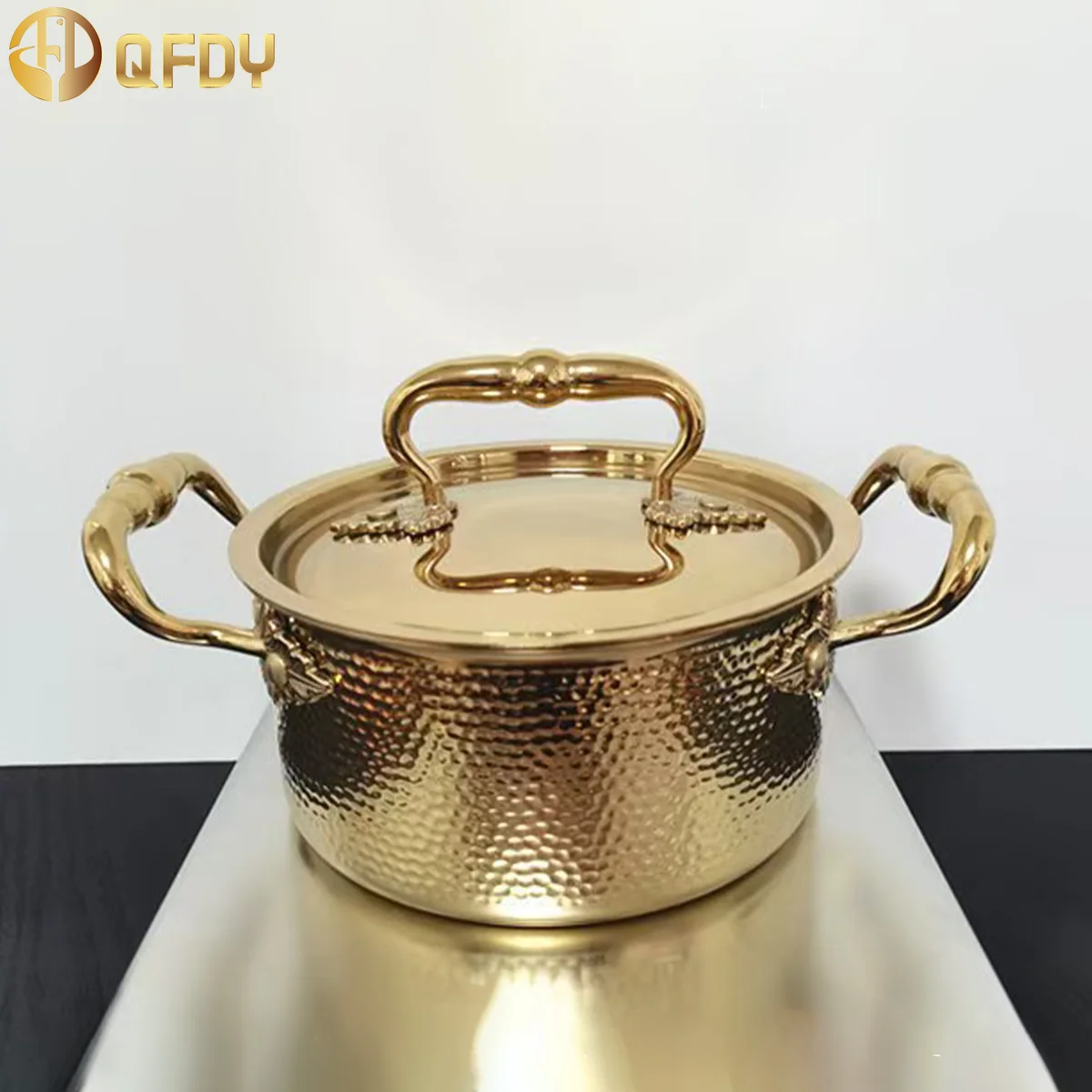 Утолщенная маленькая кастрюля с двойными ушками из нержавеющей стали модный